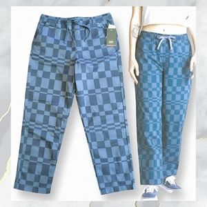 NWT! Vans Range Print Relaxed Fit BLUE CHECKERBOARD Pants Unisex Size Small